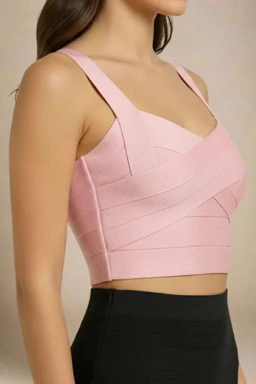 Jay Bandage Crop Top - Dusty Pink - Image 5