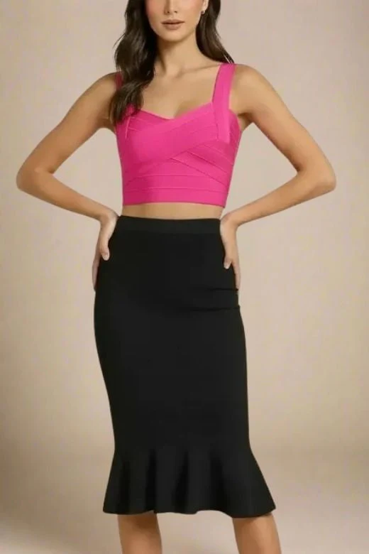 Jay Bandage Crop Top - Hot Pink - Image 5