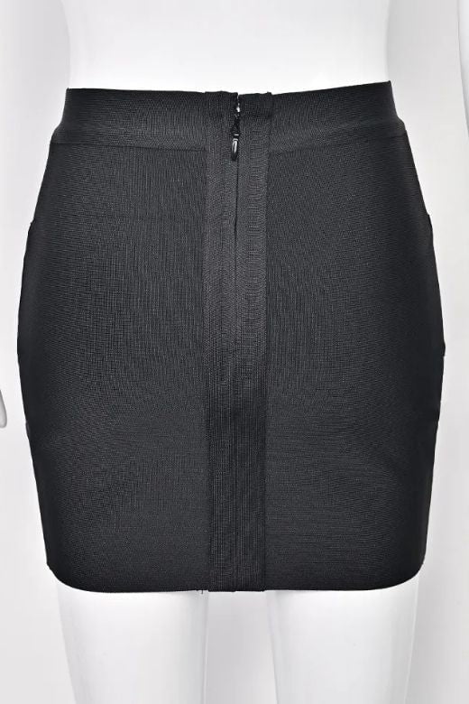 Jay High Waist Bandage Mini Skirt - Classic Black - Image 10