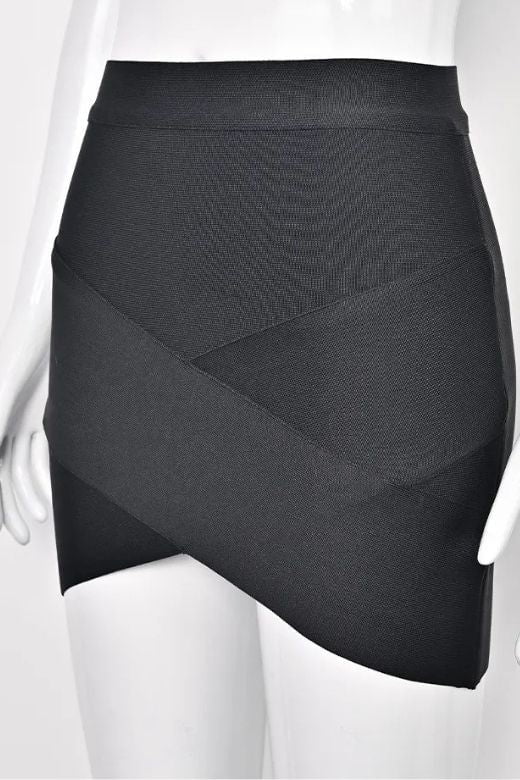 Jay High Waist Bandage Mini Skirt - Classic Black - Image 8