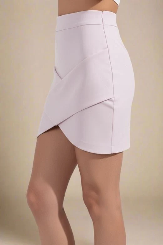 Jay High Waist Bandage Mini Skirt - Cream - Image 2