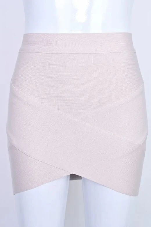 Jay High Waist Bandage Mini Skirt - Cream - Image 8