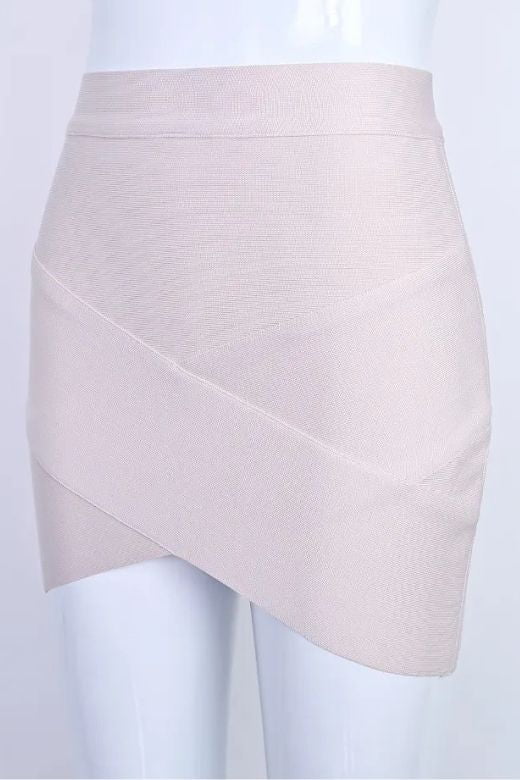Jay High Waist Bandage Mini Skirt - Cream - Image 9