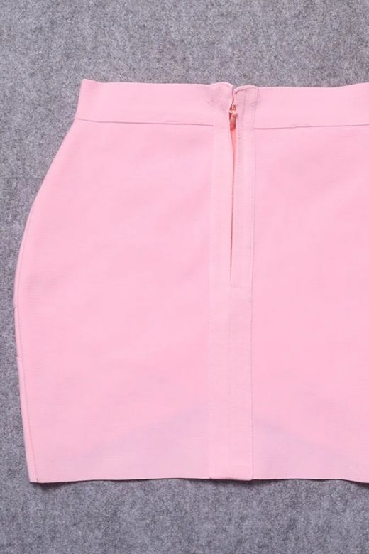 Jay High Waist Bandage Mini Skirt - Dusty Pink - Image 7