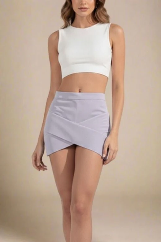 Jay High Waist Bandage Mini Skirt - Grey