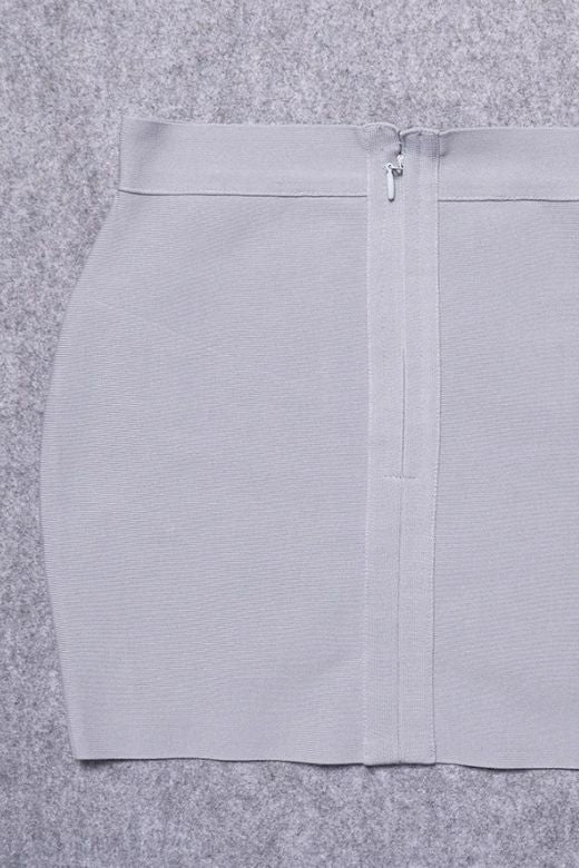 Jay High Waist Bandage Mini Skirt - Grey - Image 8