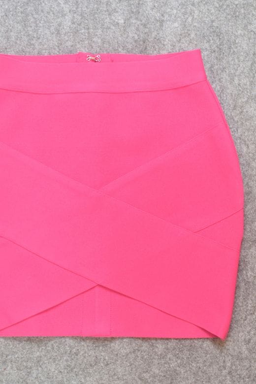Jay High Waist Bandage Mini Skirt - Hot Pink - Image 10