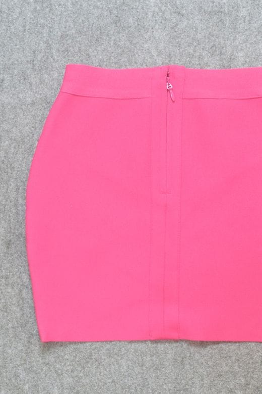 Jay High Waist Bandage Mini Skirt - Hot Pink - Image 11