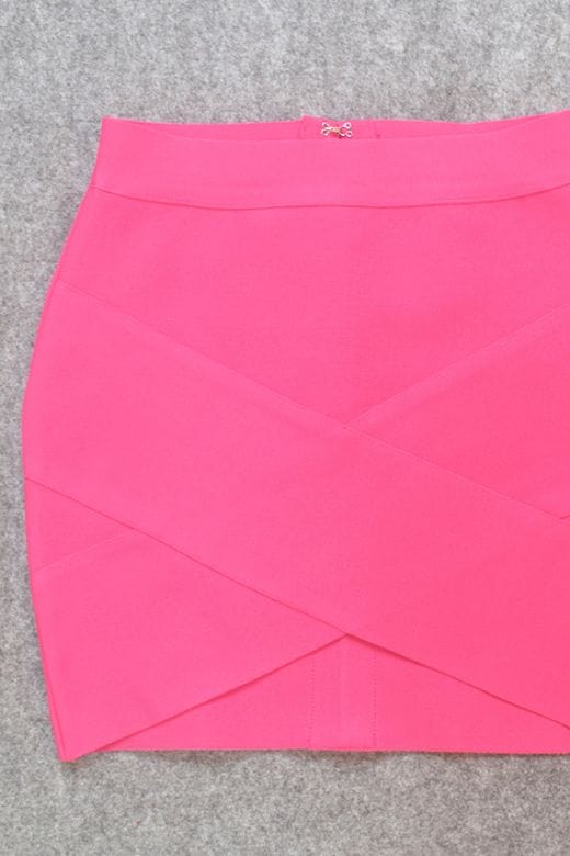 Jay High Waist Bandage Mini Skirt - Hot Pink - Image 7