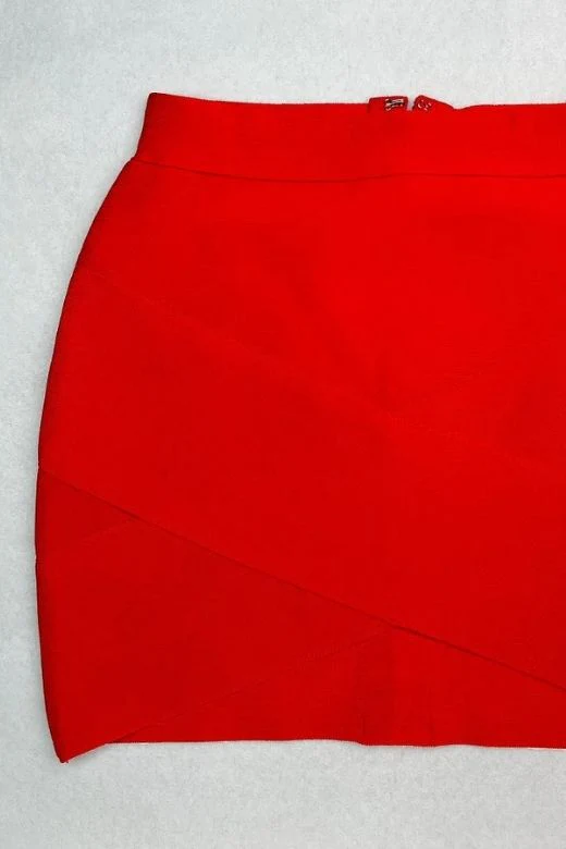 Jay High Waist Bandage Mini Skirt - Lipstick Red - Image 7