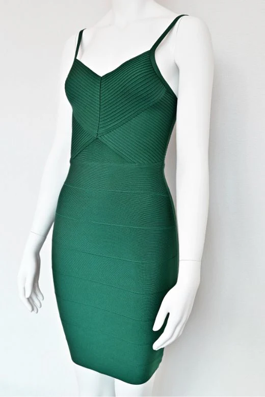 Jene Bandage Dress - Emerald Green - Image 7