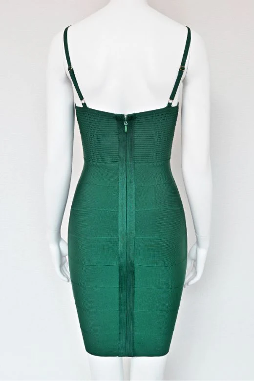 Jene Bandage Dress - Emerald Green - Image 8