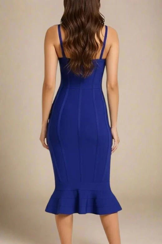 Joy Bandage Midi Dress - Royal Blue - Image 4