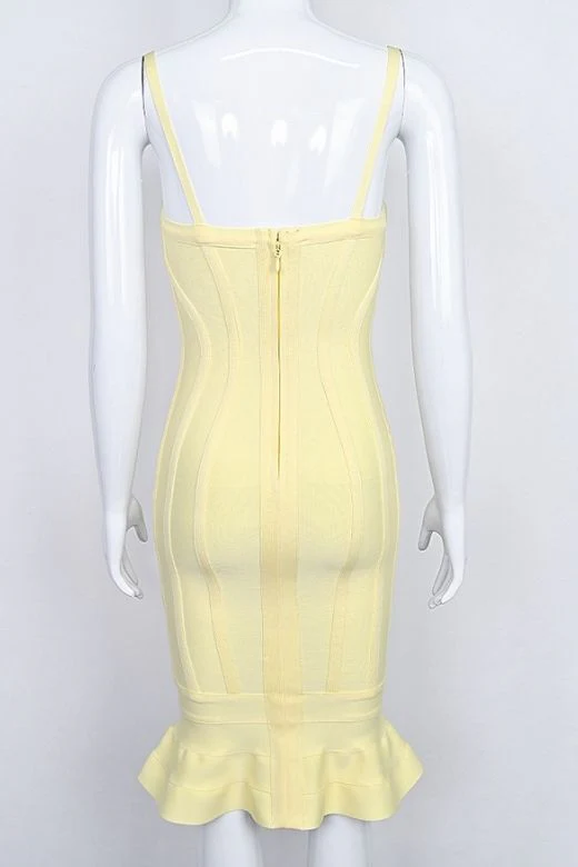 Joy Bandage Midi Dress - Sun Yellow - Image 11