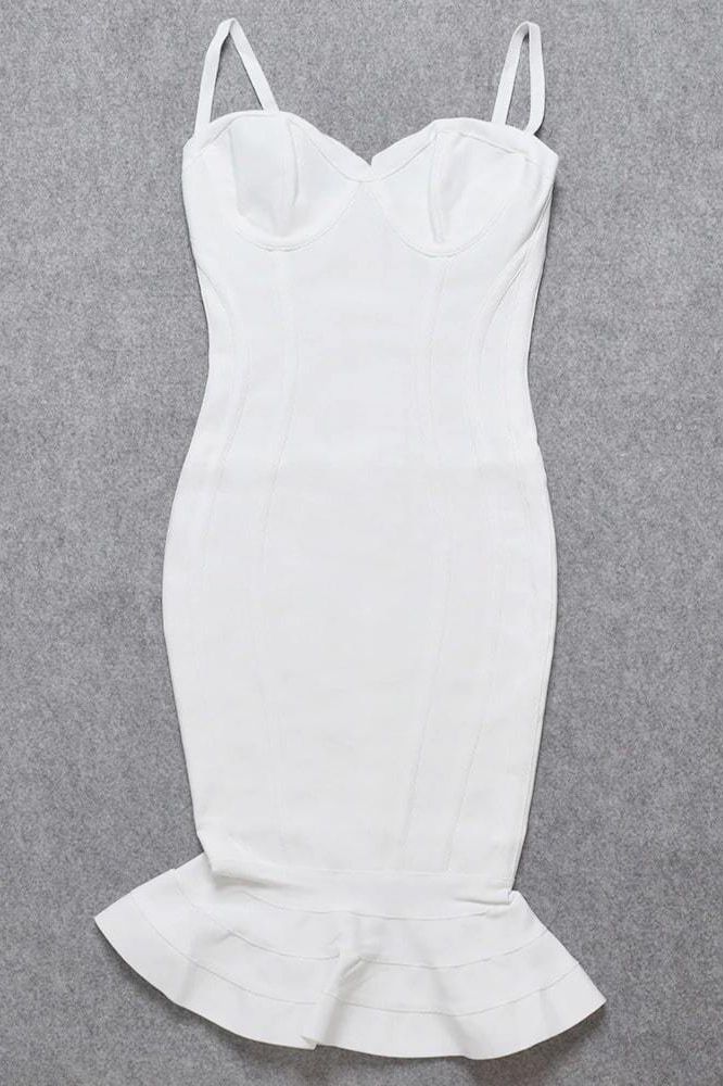 Joy Bandage Midi Dress - White Pearl - Image 12