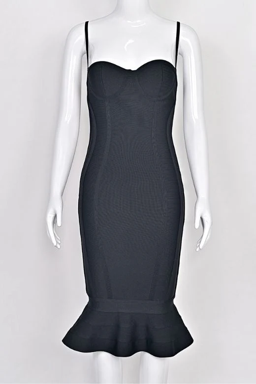 Joy Bandage Midi Dress - Classic Black - Image 12