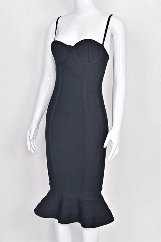 Joy Bandage Midi Dress - Classic Black - Image 14