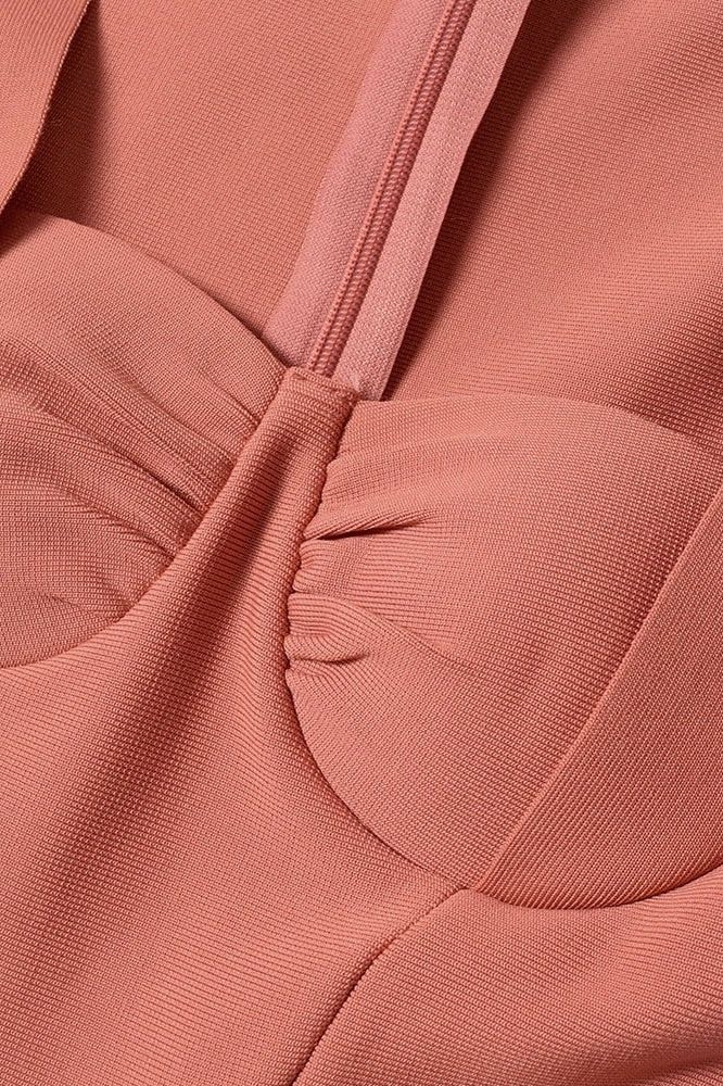 Jules Long Sleeve Midi Bandage Dress - Watermelon Pink - Image 7