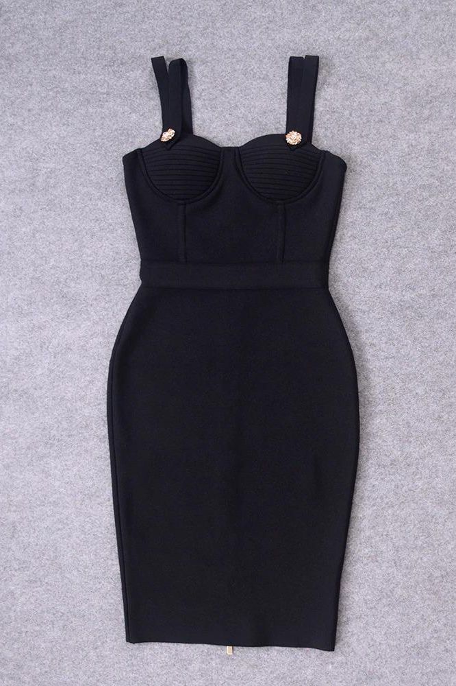 Kate Bandage Dress - Classic Black - Image 9