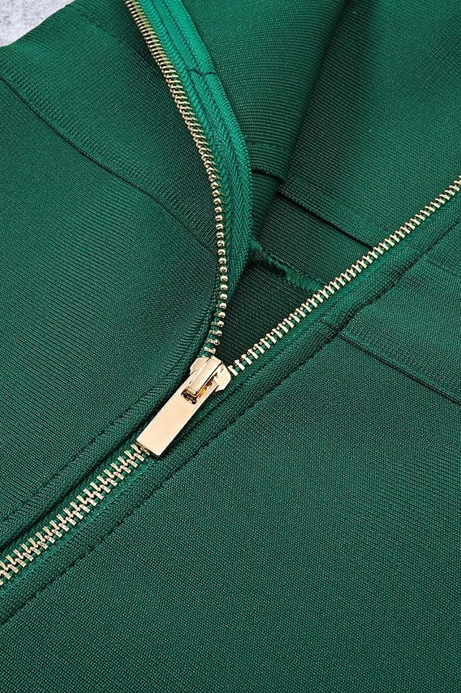 Kate Bandage Dress - Emerald Green - Image 10