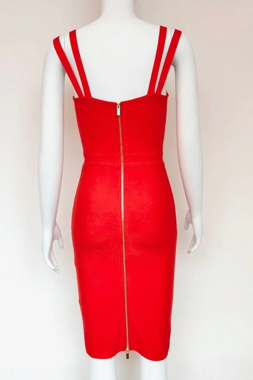 Kate Bandage Dress - Lipstick Red - Image 8