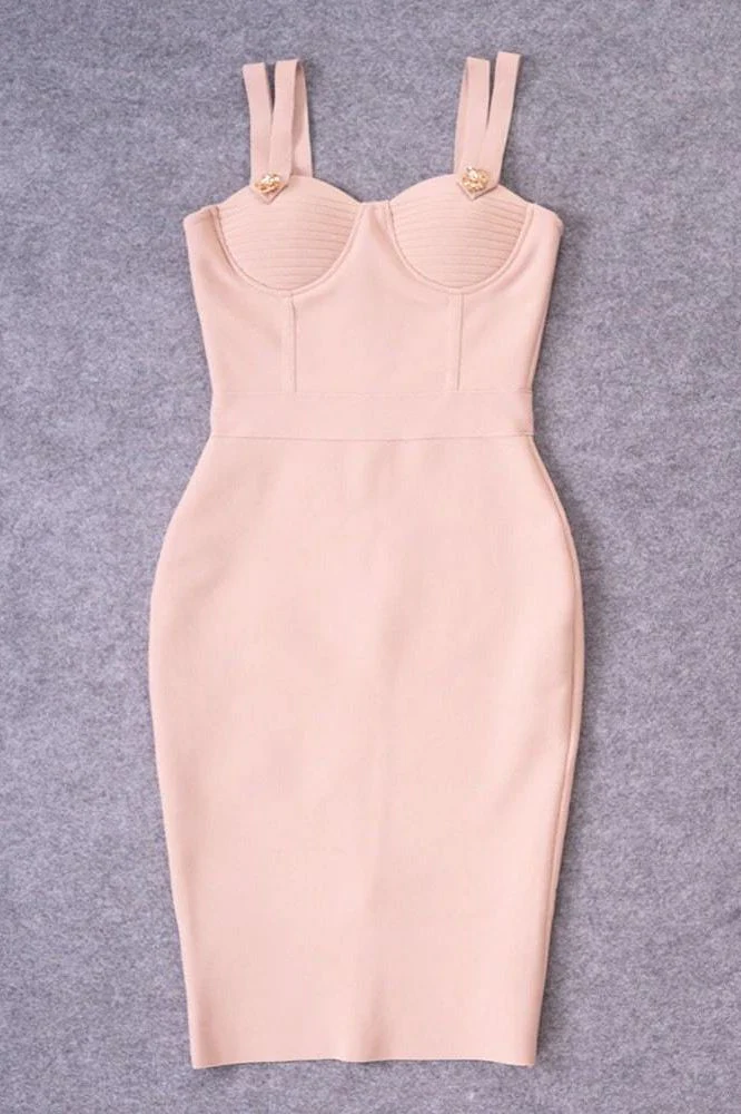 Kate Bandage Dress - Nude - Image 8