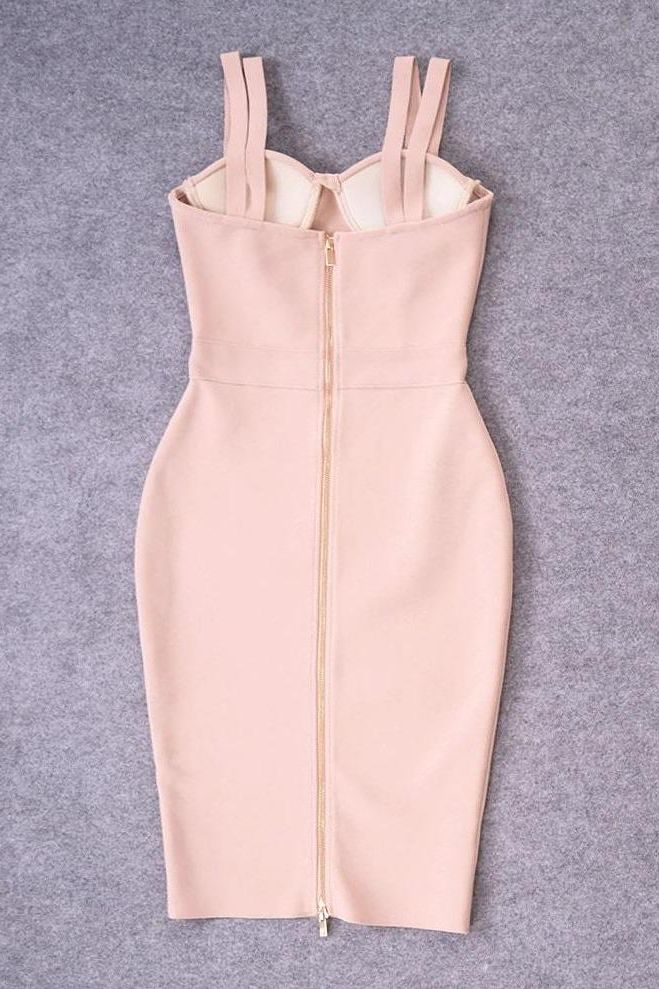 Kate Bandage Dress - Nude - Image 9