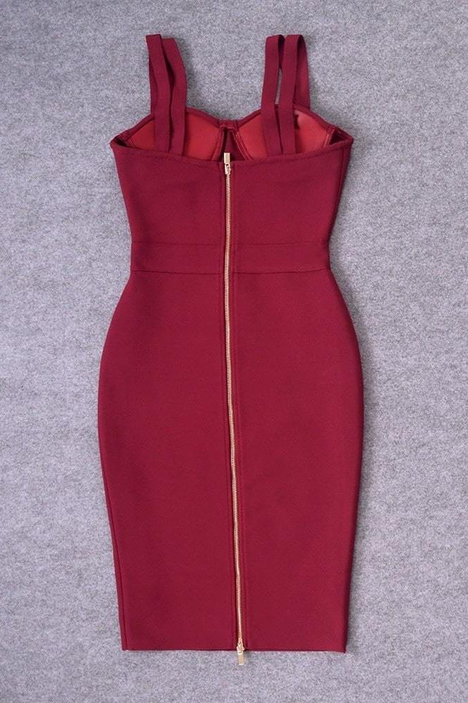 Kate Bandage Dress - Red Wine - Image 7