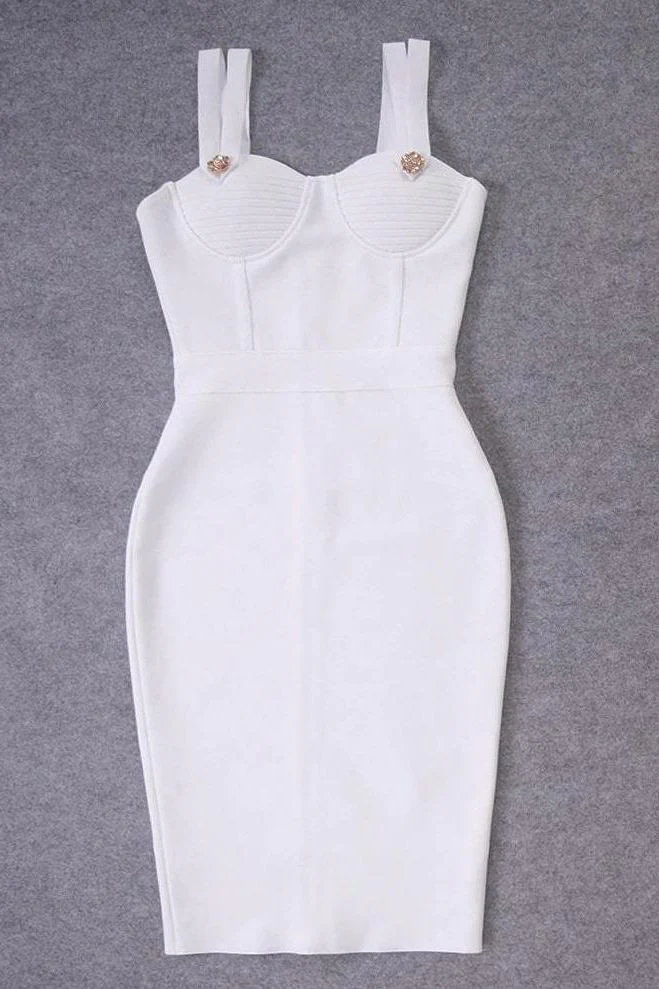 Kate Bandage Dress - White Pearl - Image 7