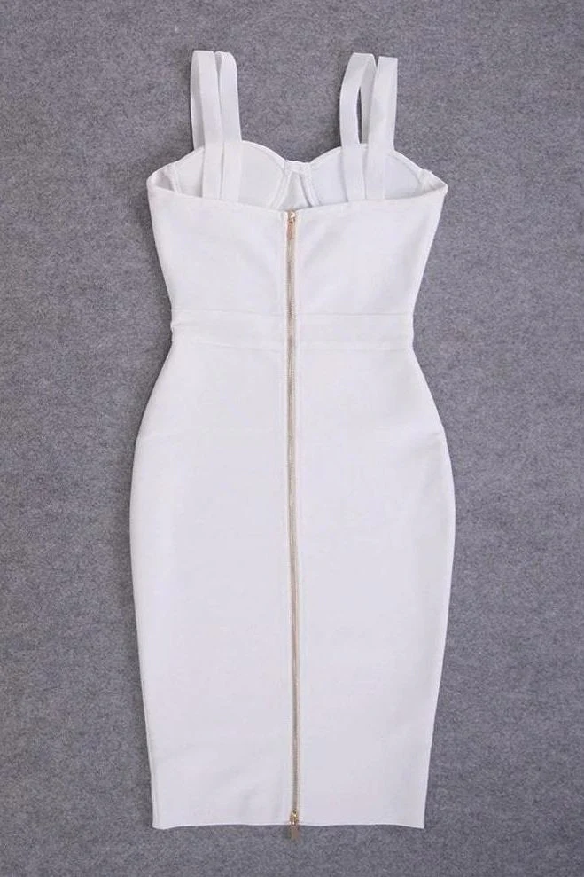 Kate Bandage Dress - White Pearl - Image 8