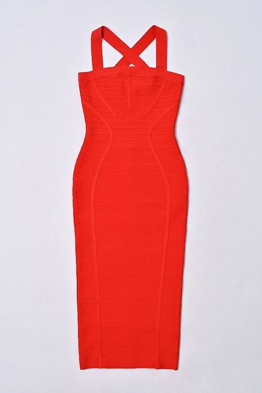 Kendall Bandage Midi Dress - Lipstick Red - Image 6