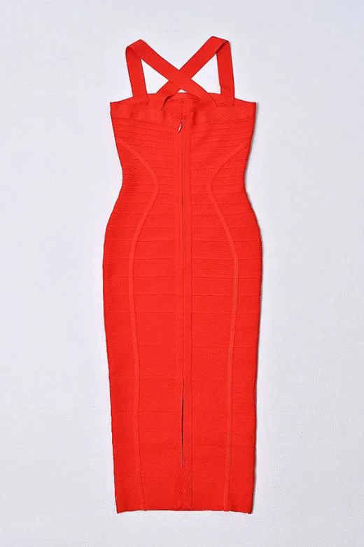 Kendall Bandage Midi Dress - Lipstick Red - Image 7