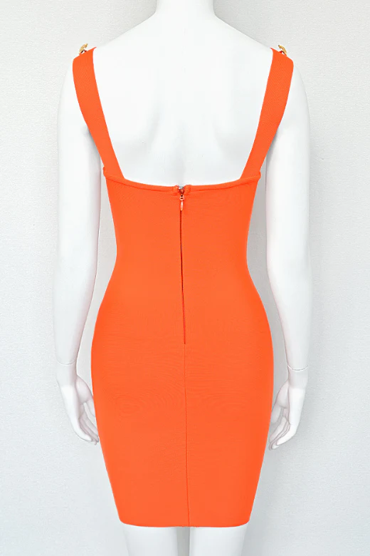 Kiki Bandage Mini Dress - Apricot Orange - Image 7