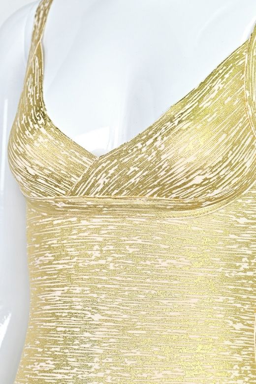 Kit Bandage Dress - Gold - Image 11