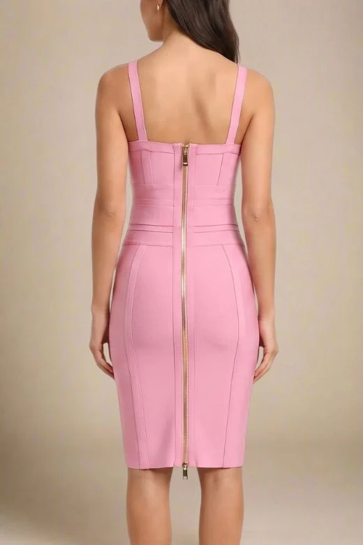Kit Bandage Dress - Blush Pink - Image 3