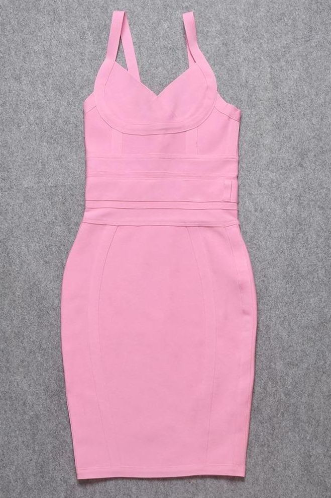 Kit Bandage Dress - Blush Pink - Image 8