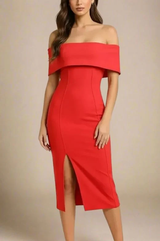 Kristina Bodycon Dress Dress - Lipstick Red