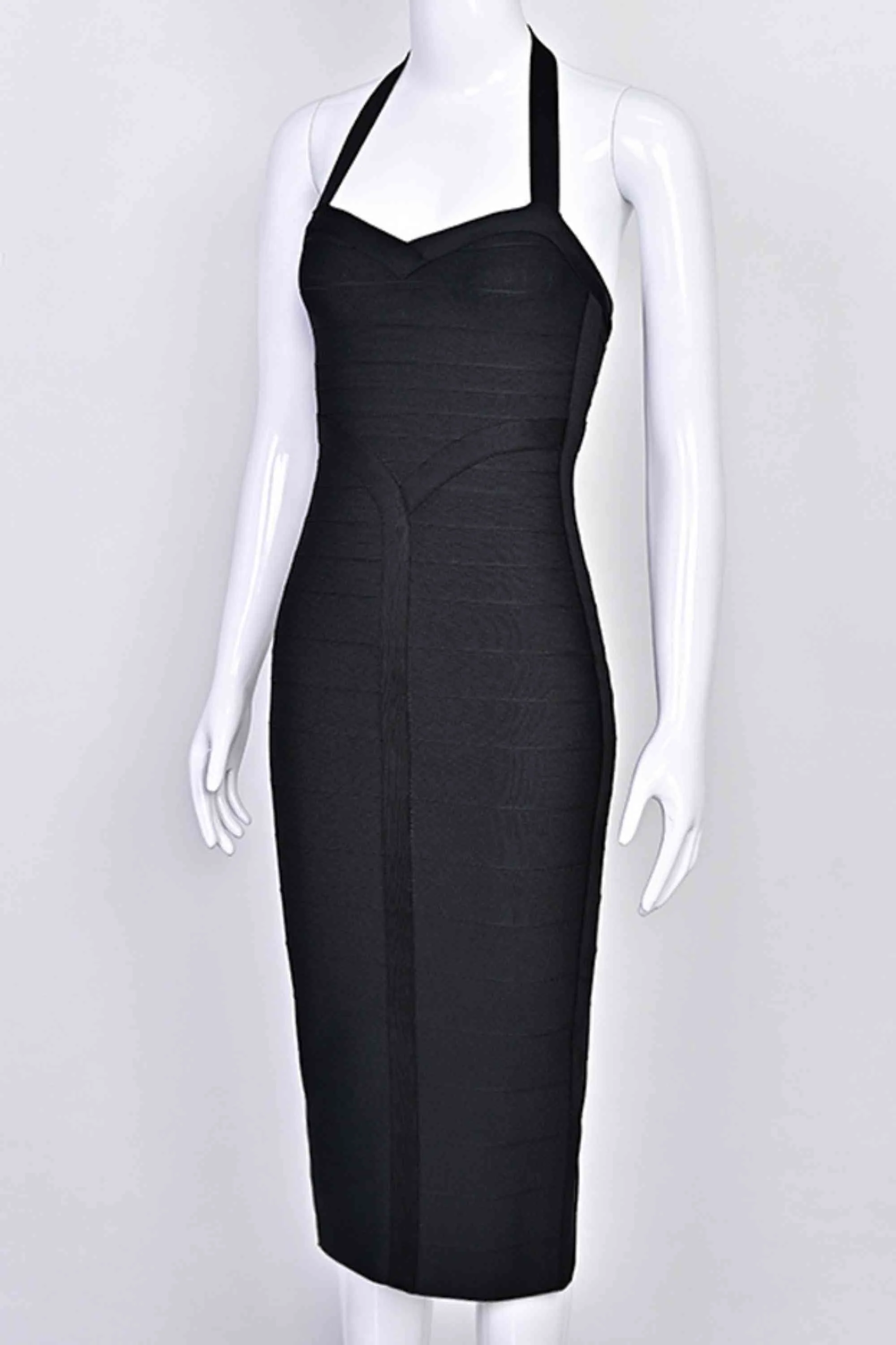 Lara Bandage Midi Dress - Classic Black - Image 9