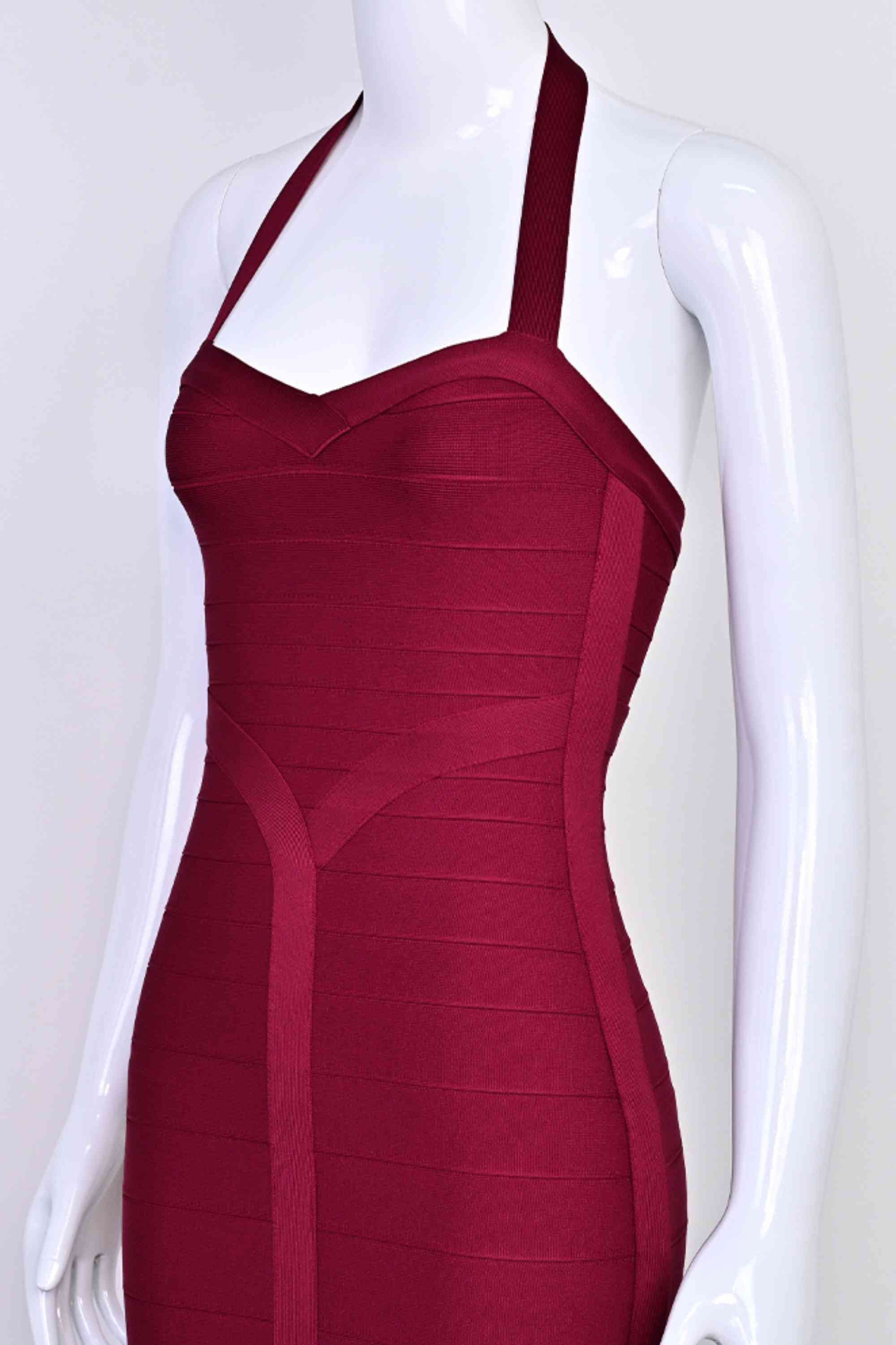 Lara Bandage Midi Dress - Red Wine - Image 10