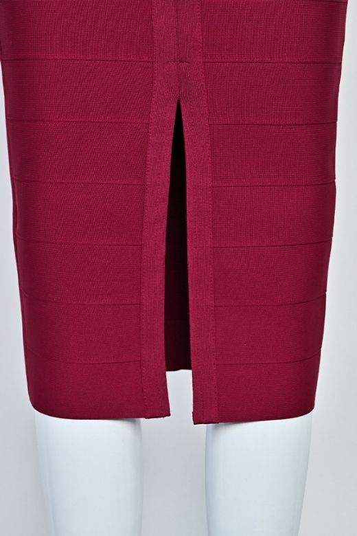 Lara Bandage Midi Dress - Red Wine - Image 11