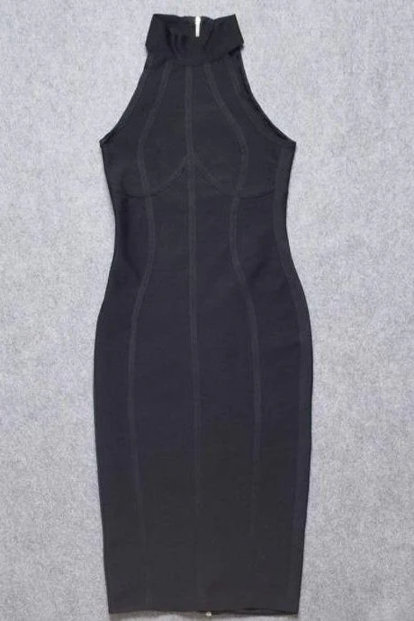 Lea Bandage Midi Dress - Classic Black - Image 8