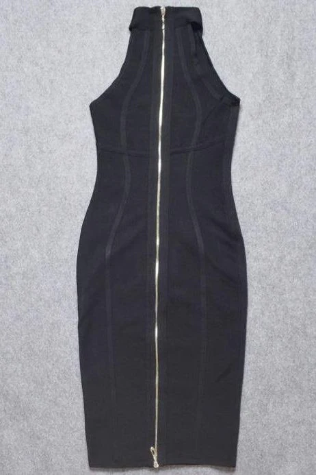 Lea Bandage Midi Dress - Classic Black - Image 9