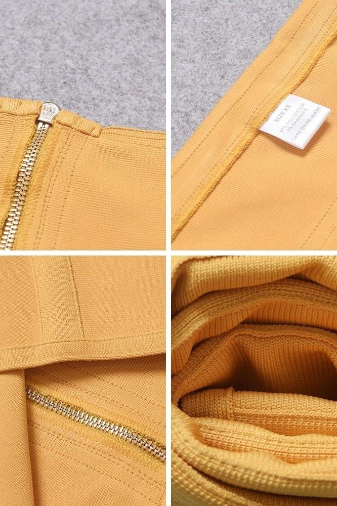 Lea Bandage Midi Dress - Mustard Yellow - Image 11