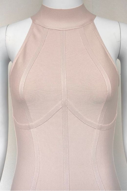 Lea Bandage Midi Dress - Beige - Image 11