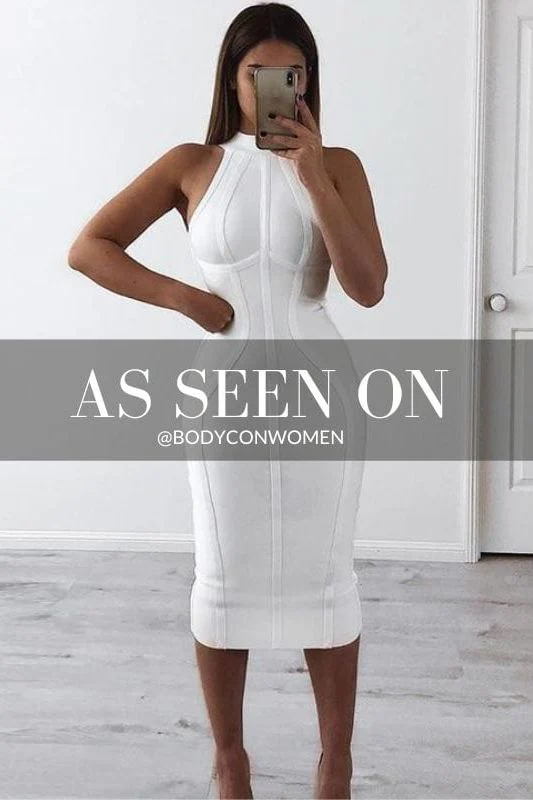 Lea Bandage Midi Dress - White Pearl - Image 12