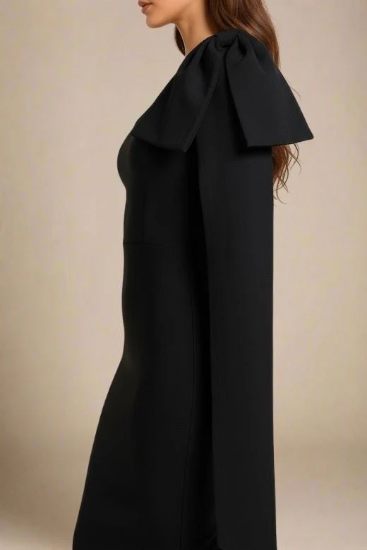 Lela Long Sleeve Bandage Midi Dress - Classic Black - Image 4