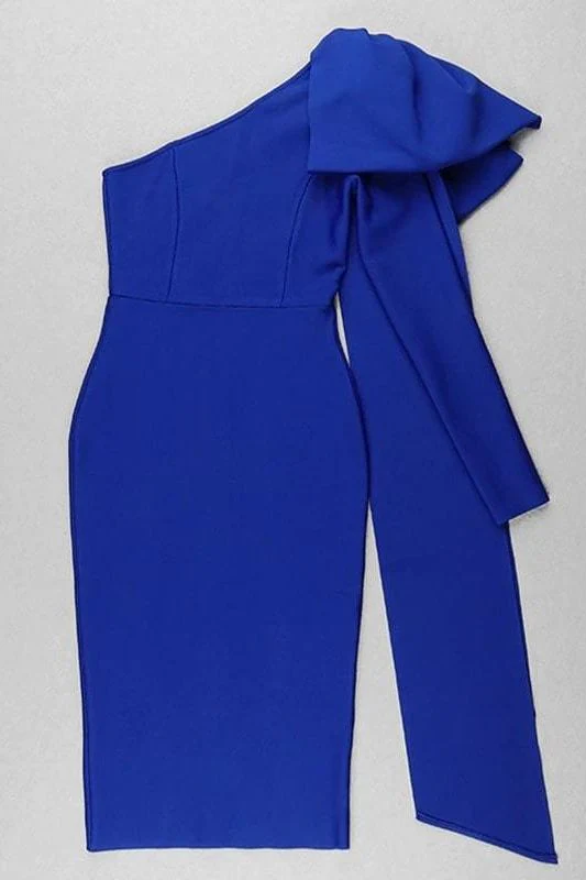 Lela Long Sleeve Bandage Midi Dress - Royal Blue - Image 7