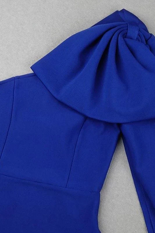 Lela Long Sleeve Bandage Midi Dress - Royal Blue - Image 8