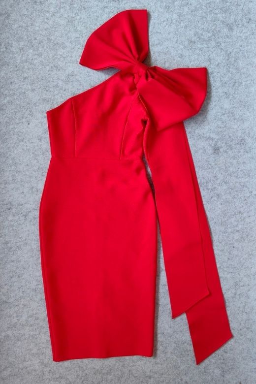 Lela Long Sleeve Bandage Midi Dress - Lipstick Red - Image 8