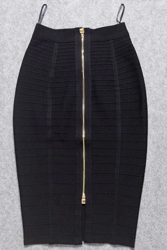 Leni Bandage Top and Knee Length Skirt Set - Classic Black - Image 8